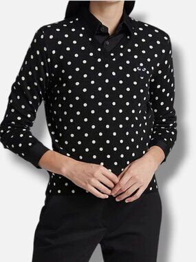 Comme Des Garcons Play Women's Black Polka Dot Wool Knit Sweater Size XS